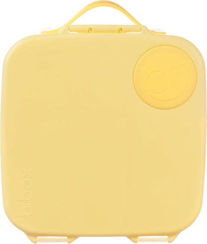 b.box 5-Compartment bento Style Lunch Box for Kids, Toddlers, Childrens, BPA-Free Food Storage Container with Cooler Pack, ON-The-GO Food Box with Handles Included Custom Divider, Lemon Twist
