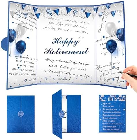 Roetyce Retirement Party Decorations, Funny Retirement Guest Book Alternative, Hapyy Retirement Decorations, Best Retirement Gifts for Women Men, Retirement Signature Board Book, Jumbo Retirement Card