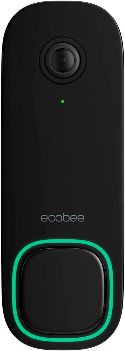 ecobee Smart Video Doorbell Camera (Wired) - with Industry Leading HD Camera, ecobee Smart Security, Night Vision, Person and Package Sensors, 2-Way Talk, and Video & Snapshot Recording