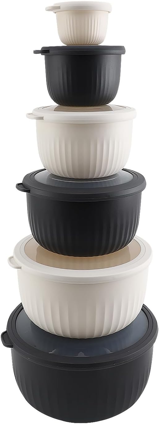 COOK WITH COLOR Prep Bowls with Lids- 8 Piece Nesting Plastic Small Mixing Bowl Set with Lids (Teal Ombre)