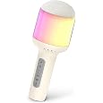 Wireless Bluetooth Karaoke Microphone, 5-in-1 Portable Handheld Mic Speaker with Dynamic RGB Lights, Mini Karaoke Machine for Car Travel Home Party, Music Recording, Duet Singing, Gift for Kids Adults