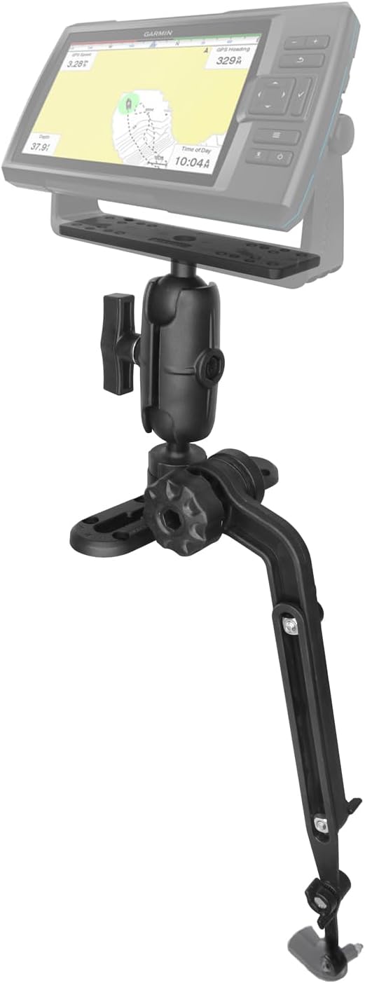 Strg Fish Finder Mount, Kayak Transducer Mounting Arm, Marine Electronics Mounts 1.5" Ball Universal Fish Finder Mount Base Compatible with Scotty Garmin Lowrance Fish Finder