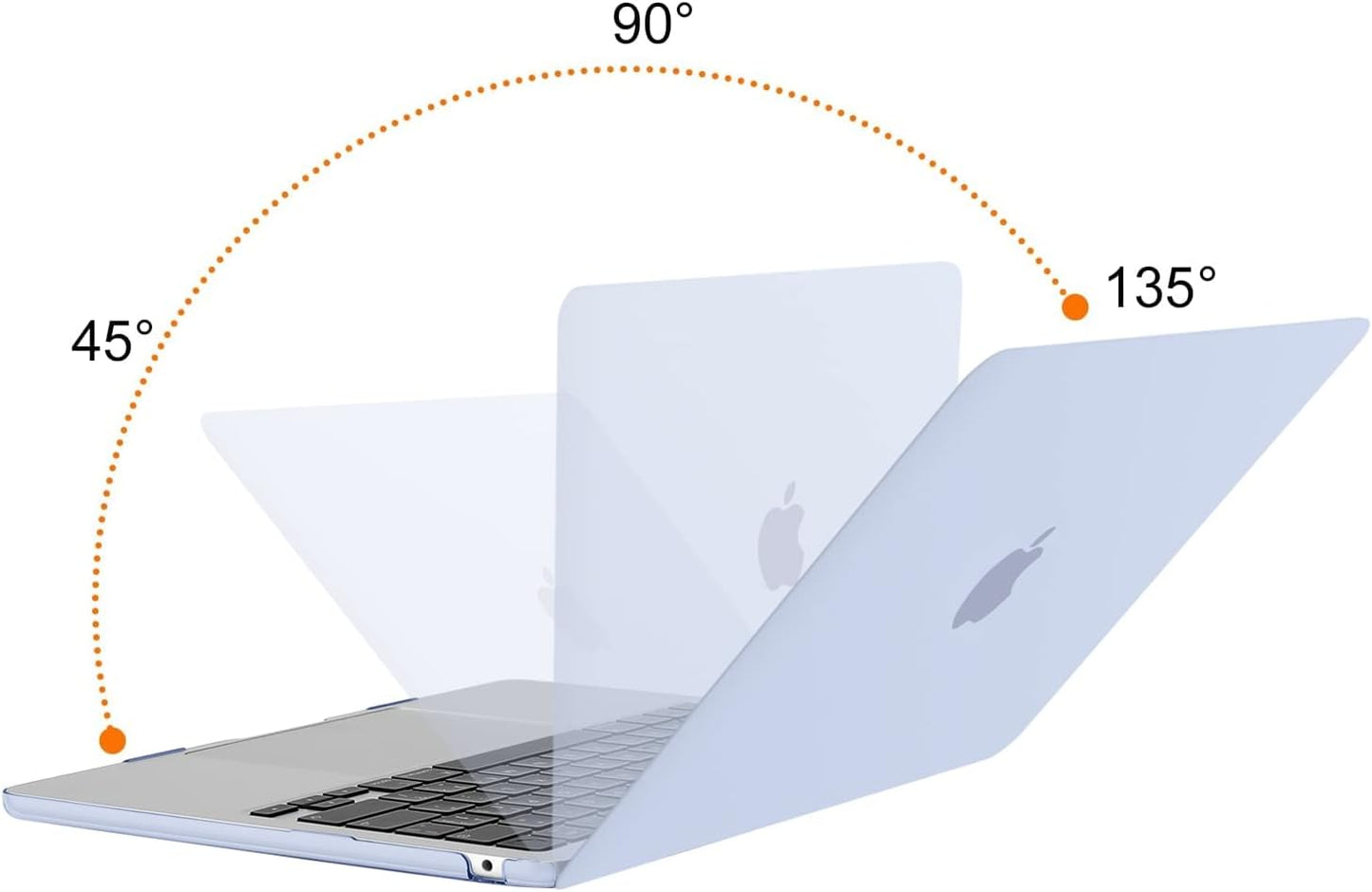 MOSISO Compatible with MacBook Air 13 inch Case 2025 2024 2023 2022 M4 A3240 M3 A3113 M2 A2681, Plastic Hard Shell&Keyboard Cover&Screen Film&Pouch for MacBook Air 13.6 inch Case, Crystal Clear