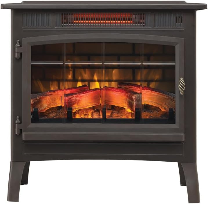 Duraflame Electric Infrared Quartz Fireplace Stove with 3D Flame Effect, Bronze