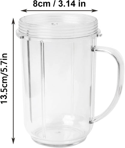 16oz Cups Compatible with Original Magic Bullet Blender Juicer 250W MB-1001 Party Cups Mugs with Colored Lip Rings,No Lids(Pack of 4)