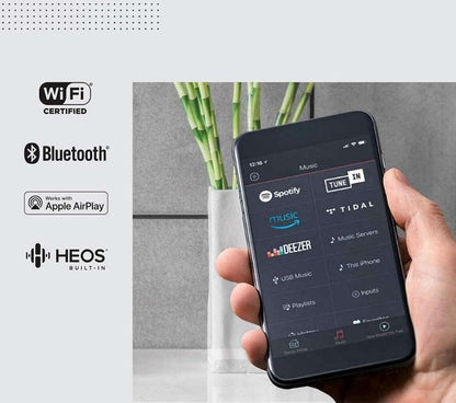 Denon Home 150 NV Wireless Speaker (Black), 1" Tweeter, 3.5" Woofer, Home Speaker with HEOS Built-in, AirPlay 2, and Bluetooth, Multi-Room Streaming, Simple Setup, Compact Design