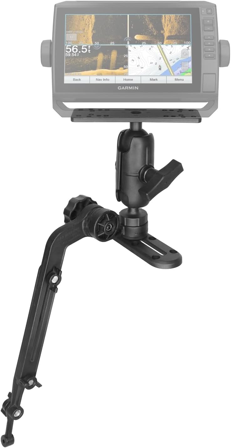Strg Fish Finder Mount, Kayak Transducer Mounting Arm, Marine Electronics Mounts 1.5" Ball Universal Fish Finder Mount Base Compatible with Scotty Garmin Lowrance Fish Finder