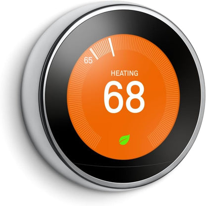 Google Nest Learning Thermostat - Programmable Smart Thermostat for Home - 3rd Generation Nest Thermostat - Compatible with Alexa - Stainless Steel
