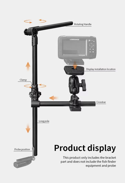 Strg Transducer Bracket with Fish Finder Mount for Kayak/Boat, Livescope Fish Finder Transducer Mount for Garmin/Lowrance, Compatible with RAM Mounts C Size/1.5'' Double Socket Arm (Foldable)
