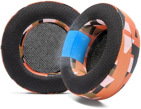 WC Freeze Virtuoso - Hybrid Fabric Cooling Gel Replacement Earpads for Corsair Virtuoso Gaming Headset, Made by Wicked Cushions, Improved Durability, Thickness and Sound Isolation | Red Prism
