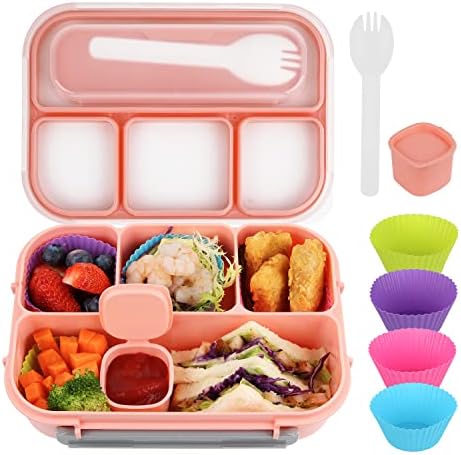 MaMix Bento Lunch Box Adult, Kids, Lunch Containers for Adults/Kids/Students,1300ML-4 Compartment (Blue)