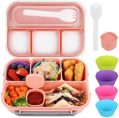 MaMix Bento Lunch Box Adult, Kids, Lunch Containers for Adults/Kids/Students,1300ML-4 Compartment (Blue)