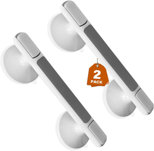 KINFAVOU Grab Bars for Bathtubs and Showers, 2 Pack Shower Handle 12.5 Inch Strong Suction Shower Bar, Grab Bars for Elderly for Wall, Shower Grab Bars for Seniors