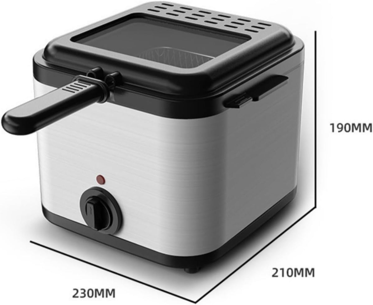 Countertop Electric Deep Fryer 1000W Kitchen Appliance Mechanical Controls for Small Kitchens