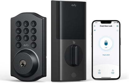 eufy Smart Lock C30, Keyless Entry Door Lock, Built-in WiFi Deadbolt, Smart Lock for Front Door, No Bridge Required, Easy Installation, App Remote Control, Auto Lock, Black