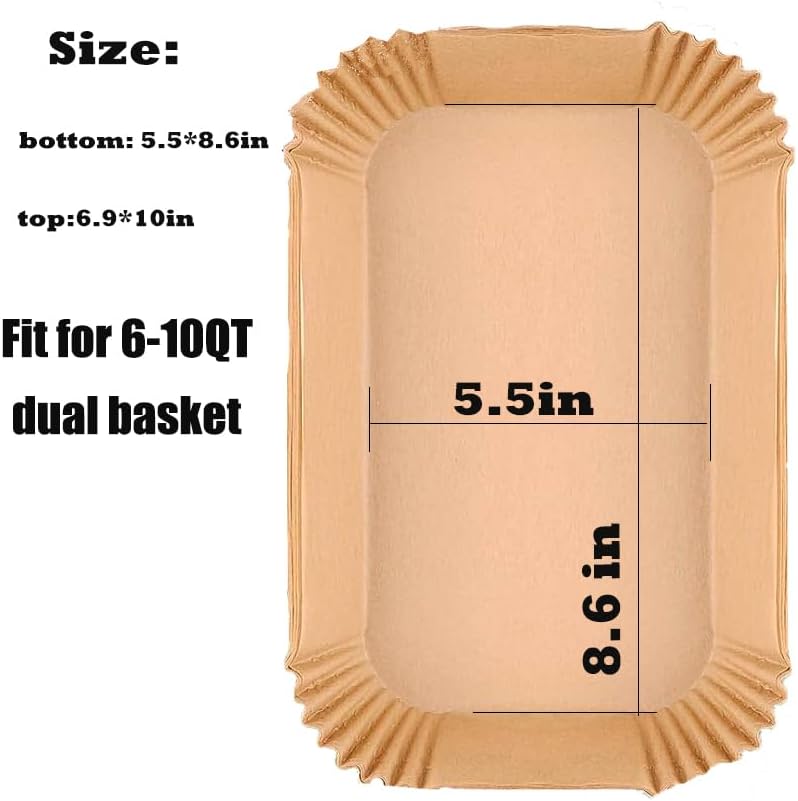 7.5 Inch Air Fryer Parchment Paper Liners Square,150 Pcs Non-Stick &Oil-Proof Air Fryer Liners Disposable for 2-5 QT Frying,Baking,Roast