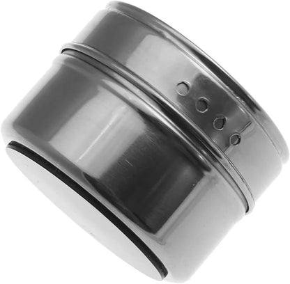 Magnetic Spice Jars Set Stainless Steel Salt And Pepper Spray Shakers Rack Seasoning Condiment Container(3pcs)