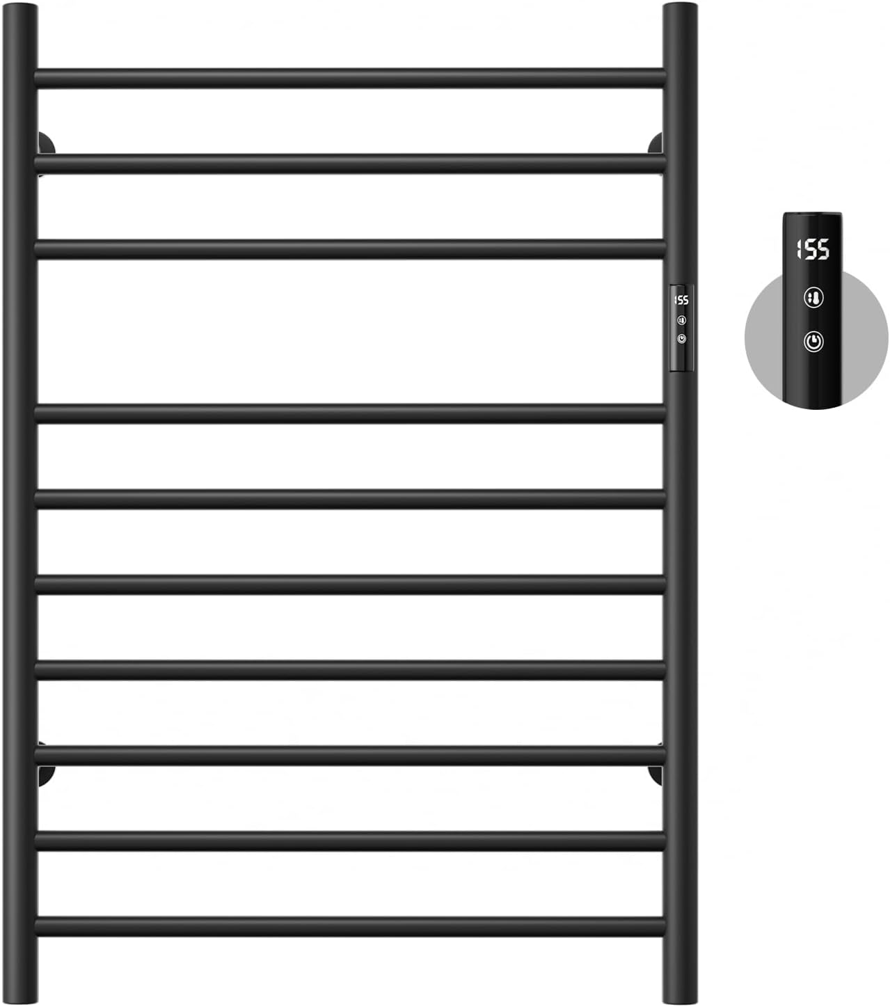 POPFLY Heated Towel Rack, Wall Mounted Electric Hot Towel Warmer, 4-Bar 304 Stainless Steel Small Heated Towel Warmer Rack for Bathroom with Timer and Temperature Control, Brushed