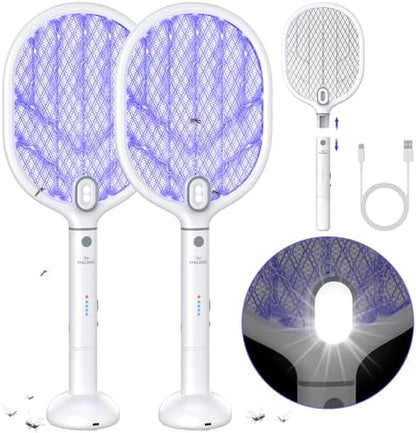 PALONE Bug Zapper Racket ,Fly Swatter with Light, Detachable Dual Modes Fly Zapper for Indoor Outdoor (1 Pack)