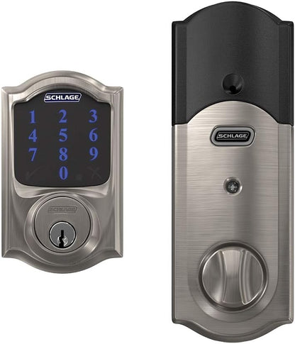 Schlage BE469ZP CAM 622 Connect Smart Deadbolt with Alarm with Camelot Trim in Matte Black, Z-Wave Plus Enabled