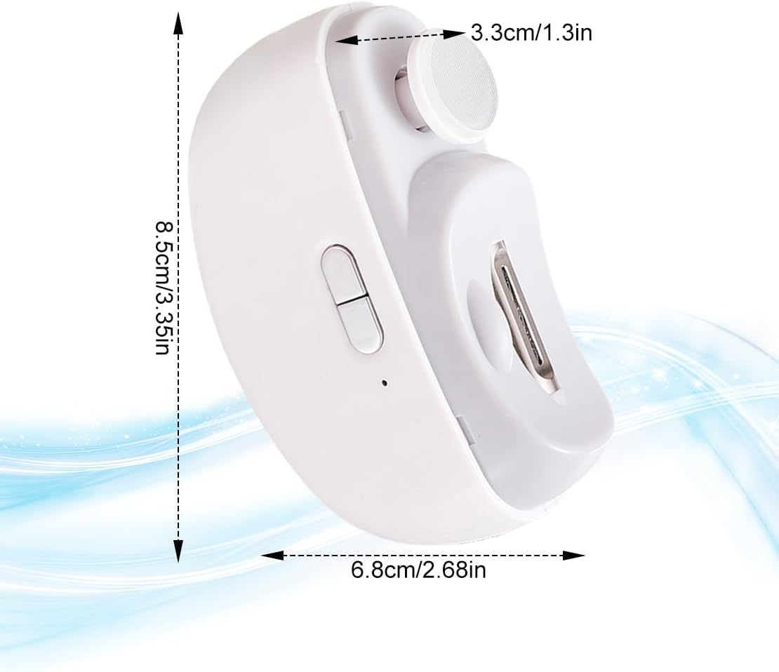 2 in 1 Electric Automatic Nail Clippers Trimmer, 2 Speeds Levels Fingernail Trimmer, Polisher Electric Nail Clipper with Light for Adults baby, White