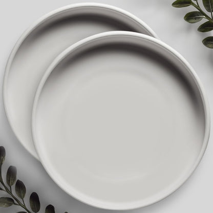 Heavy Duty Ceramic Black Plant Saucer - with Silicone Feet for Added Surface Protection - Scratch-Resistant Plant Drip Trays for Pots 8.3" at the Base or Less, Plant Plate, 7-8 Inch Plant Saucer
