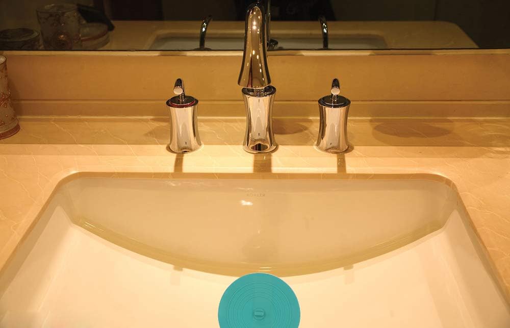 V-TOP Tub Stopper 2 Pack, 6 inches Large Silicone Drain Plug Hair Stopper Flat Suction Cover for Kitchen Bathroom Accessories and Laundry