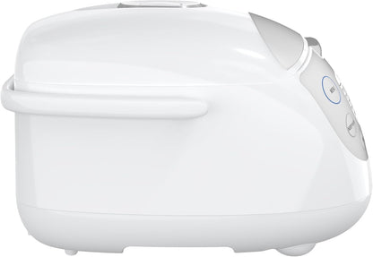 Panasonic SRZC123L Rice Cooker, 6-Cup Uncooked/12-Cup Cooked, Fuzzy Logic Microcomputer, Thick Non-Stick Aluminum Pan, Detachable Inner Lid, 10 Programs, Auto Keep Warm, Keep Warm, White