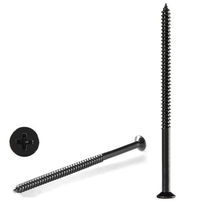 GOHODOMINO #4 x 1/2" Wood Screw 100Pcs, Stainless Steel 304 (18-8) Screws Flat Head Phillips Fast Self Tapping Drywall Screws Black Oxide