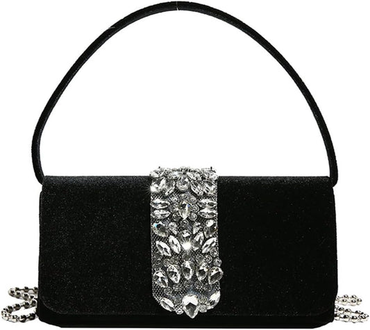 CORIOS Evening Bag for Women Rhinestone Clutch Bag Sparkly Crystal Handbag Bridal Wedding Purse Glitter Shoulder Bag