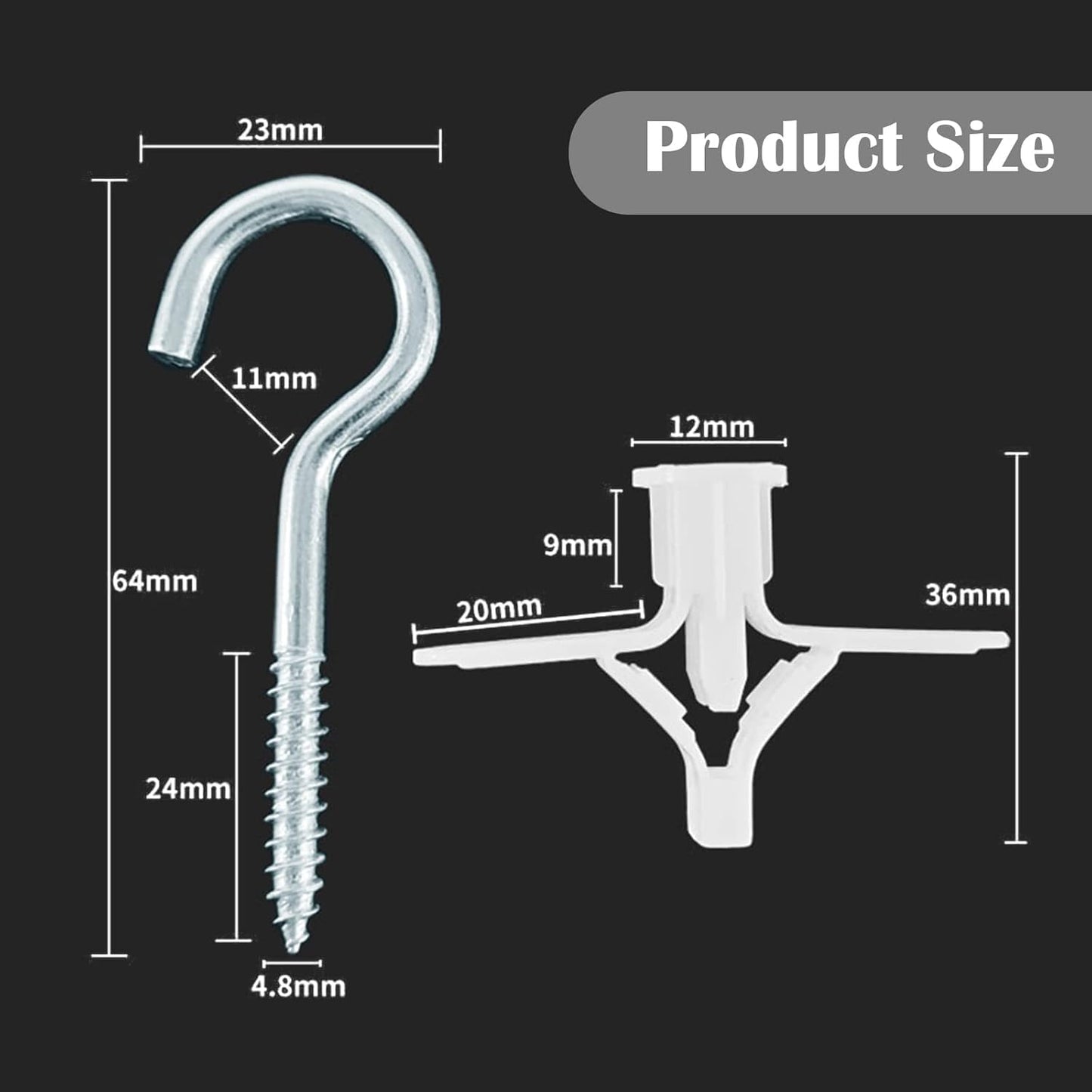 Drywall Anchor kit - Hollow Wall Anchors with Screws ，self-Drilling Hollow Wall Anchor, for Drywall，Nylon - Plastic - Buildex,60pcs (Anchor 30pcs+screw 30pcs)