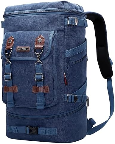 WITZMAN Travel Backpack for Men Women Canvas Backpack Carry on Luggage Rucksack Convertible Duffel Bag Large