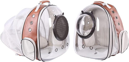 LAIRIES Dual Expandable Cat Backpack Carrier Front & Back Extension Pet Backpack Carrier, Fit up to 20 lbs, Bubble Capsule Dog Backpack Travel, Hiking & Outdoor Backpack (CL-Star Blue, Dual Extension)