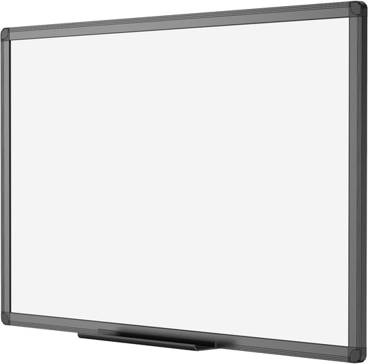 VIZ-PRO Tableau blanc magnétique effaçable à sec, 91,4 x 61 cm, cadre en aluminium noir
