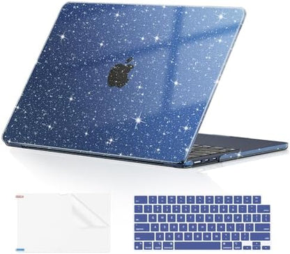 EooCoo Case Compatible with MacBook Air 13 inch M4 M3 M2 2025-2022 A3240 A3113 A2681, 13.6" Hard Case Cover & TPU Keyboard Skin & Screen Protector for Laptop Air 13.6 inch - Crystal Clear
