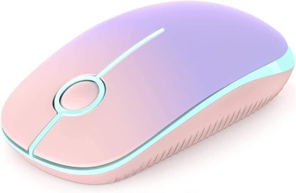 Wireless Mouse, Vssoplor 2.4G Slim Portable Computer Mice with Nano Receiver for Notebook, PC, Laptop, Computer-Black and Silver