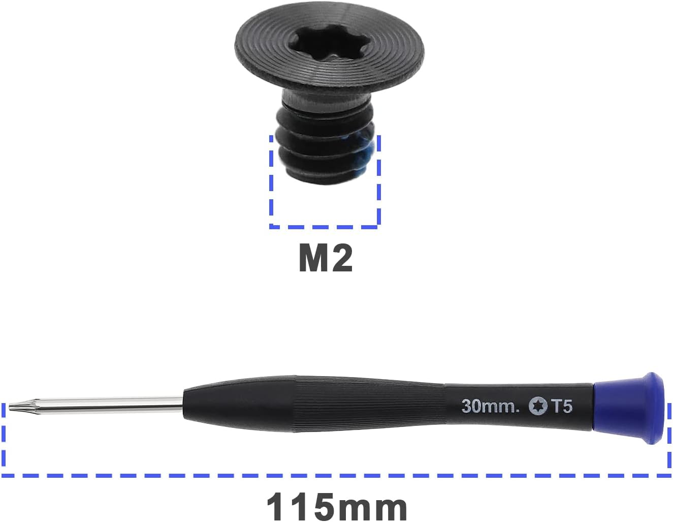 20PCS M2x3 Torx T5 Laptop Bottom Case Screws with T5 Screwdriver – Compatible with Razer Stealth 13.3" & Blade 15" Alloy Components - PuriLite