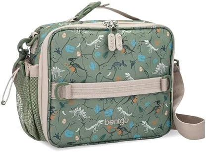 Bentgo® Kids Lunch Bag - Durable, Double Insulated, Water-Resistant Fabric, Interior & Exterior Zippered Pockets, Water Bottle Holder - Ideal for Children 3+ (Shark)