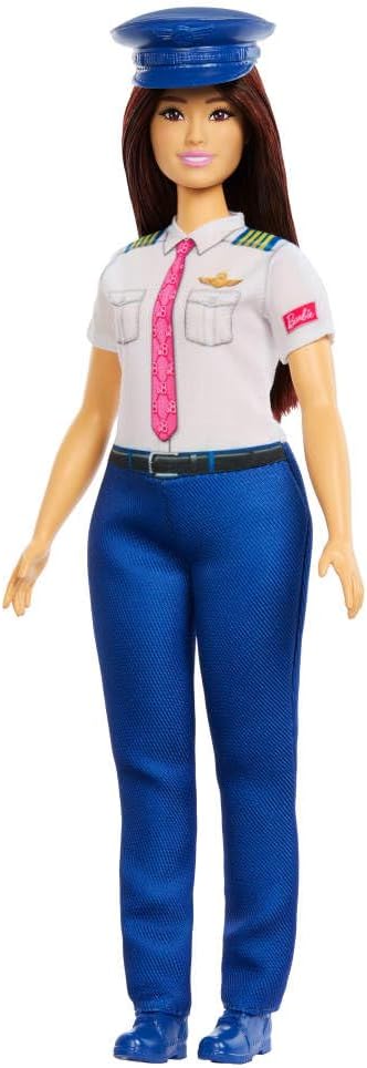 Career Pilot Fashion Doll with Removable Flight Uniform, Hat Accessory, and Shoes – Imaginative Role-Play Doll for Kids Ages 3+ - PuriLite