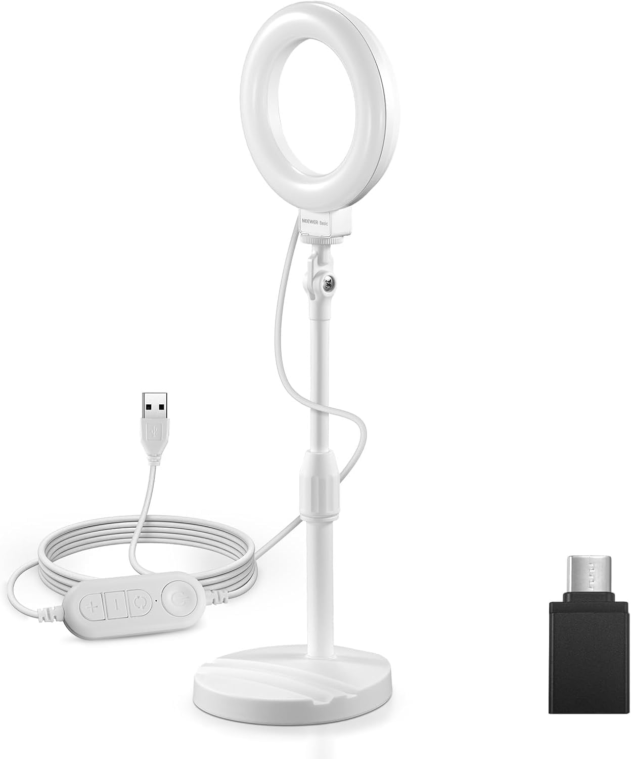 NEEWER BASICS 5" Ring Light for Video Conference Lighting, Clip on Light Kit with Desk Tripod for Monitor Laptop Computer Zoom Call Live Streaming Remote Working Learning Video Recording, BR60