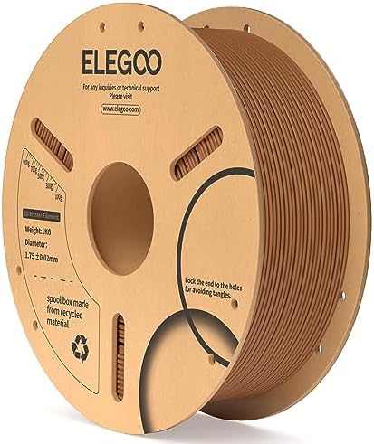 ELEGOO PLA Filament 1.75mm Black 1KG,3D Printer Filament Dimensional Accuracy +/- 0.02mm,1kg Cardboard Spool(2.2lbs) 3D Printing Filament Fits for Most FDM 3D Printers