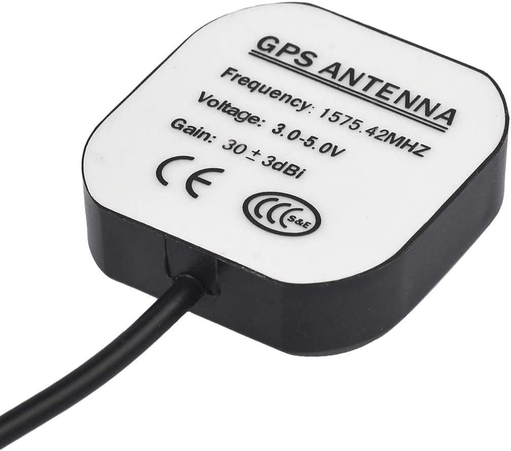 Bingfu Vehicle GPS Navigation Antenna Active GPS Antenna with Fakra C Right Angle Connector Compatible with Car Truck GPS Navigation Receiver System Factory DVD Stereo Head Unit