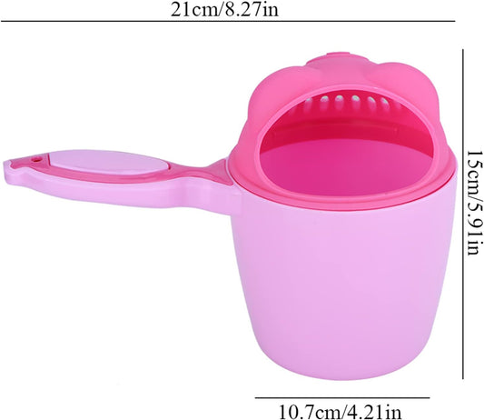 Qiilu Bath Rinse Cup Baby Shampoo Cup Cute Kid Wash Hair Bathing Flusher Eye(Green) () - PuriLite