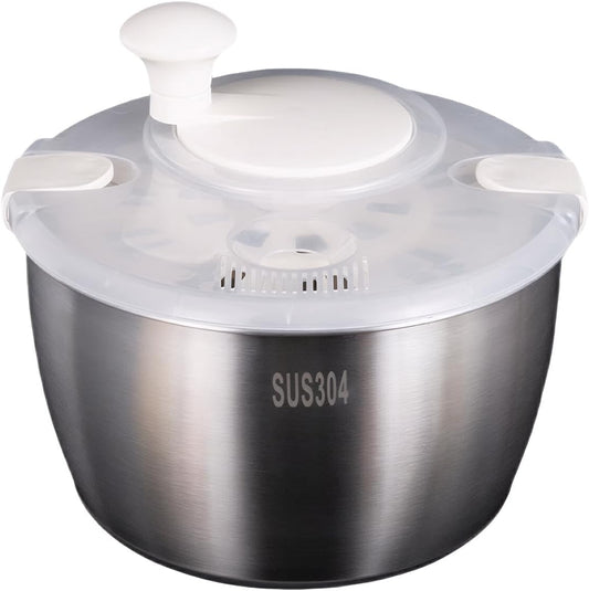 koaunert Large Salad with Non-Slip Base Durable and Practical Stainless Steel Salad Spinners Salad Spinners Collapsible, Stainless Steel
