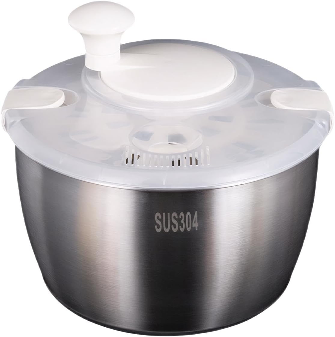 ciopswslk Stainless Steel Bowl Salad Non-Slip Base for Stable Salad Mixing Stainless Steel Salad Spinners Lettuce Spinners, Stainless Steel