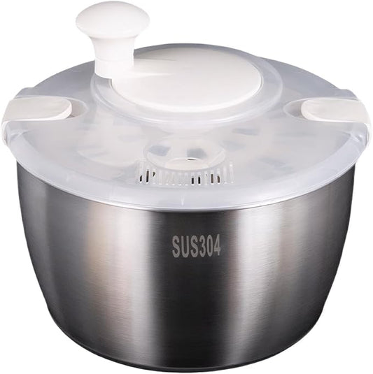 ciopswslk Stainless Steel Bowl Salad Non-Slip Base for Stable Salad Mixing Stainless Steel Salad Spinners Lettuce Spinners, Stainless Steel