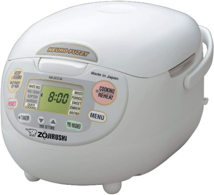 Zojirushi NS-ZCC10 5.5-Cup Neuro Fuzzy Rice Cooker And Warmer In Premium White