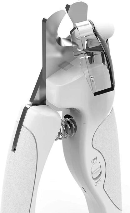 Pet Nail Clipper with LED Light for Dogs & Cats, Rechargeable Nails & Claws Trimmer Grooming, Safe Professional Trimming Tool with Nail Trapper & Free Nail File, Quick-Sensor Razor Sharp Blades