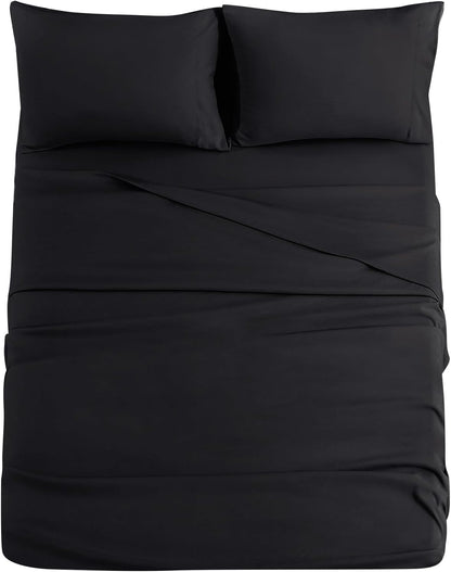 JOLLYVOGUE Queen Size Bed Sheet Set - 4 Piece Bed Sheets Set with Deep Pocket - Soft Breathable & Cooling - Resists Shrinkage & Fading Draps Queen - Easy Care (Dark Grey)
