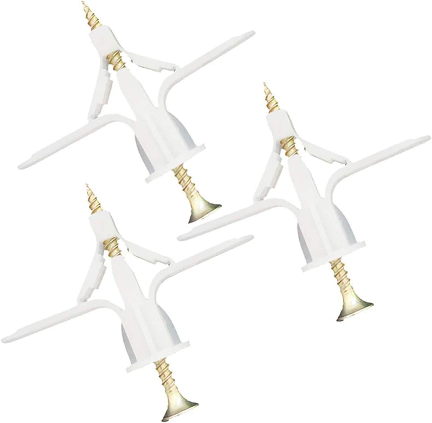 Drywall Anchor kit - Hollow Wall Anchors with Screws ，self-Drilling Hollow Wall Anchor, for Drywall，Nylon - Plastic - Buildex,60pcs (Anchor 30pcs+screw 30pcs)